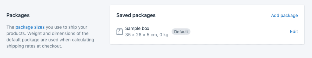 Set Product Weight and Size in Shopify shipping