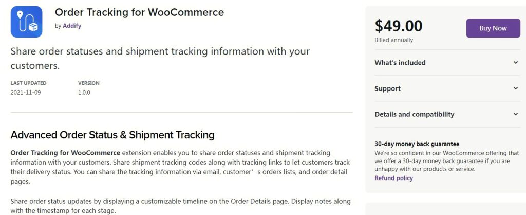 WooCommerce orders tracking