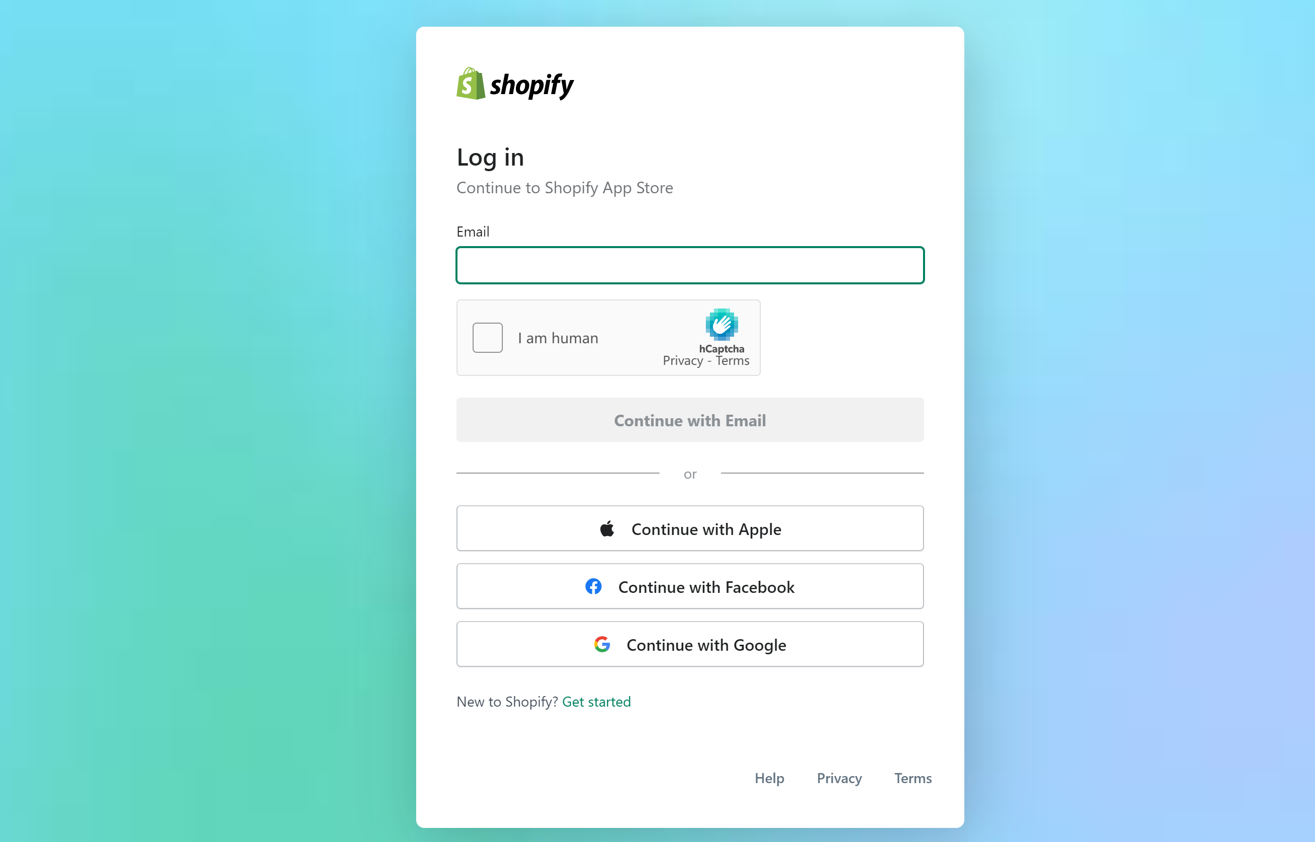  Enter your Shopify Address