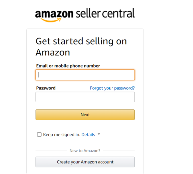 setting up an Amazon seller account
