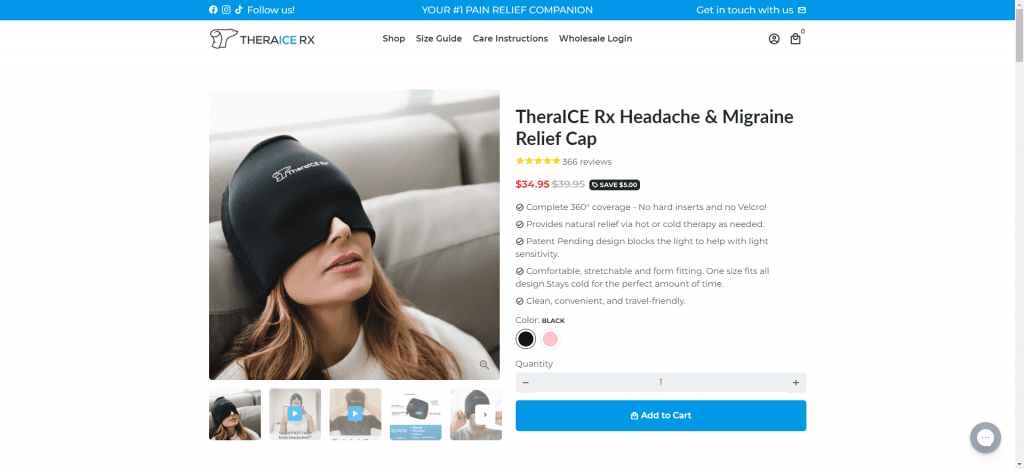 Headache Relief Cap