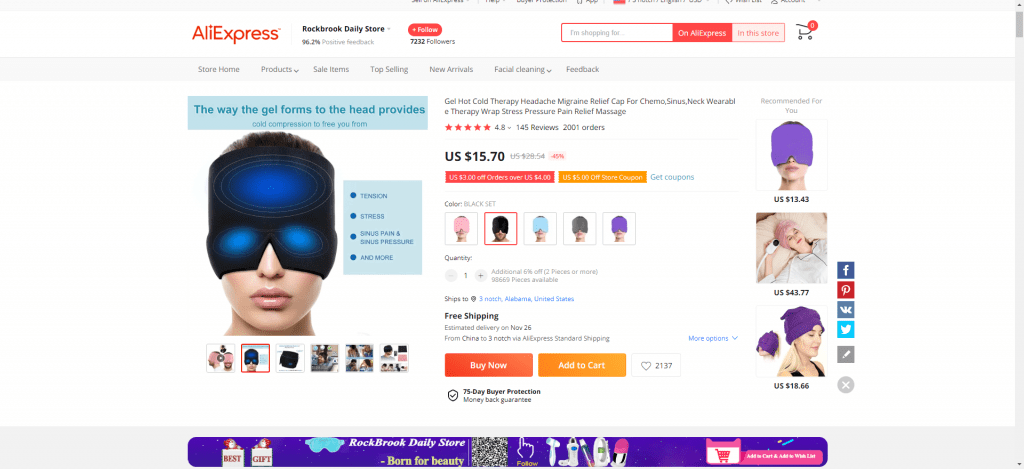 Headache Relief Cap