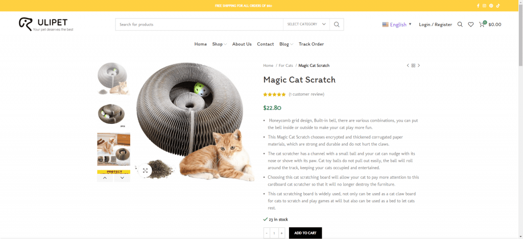 Cat Scratch Toy With Ball