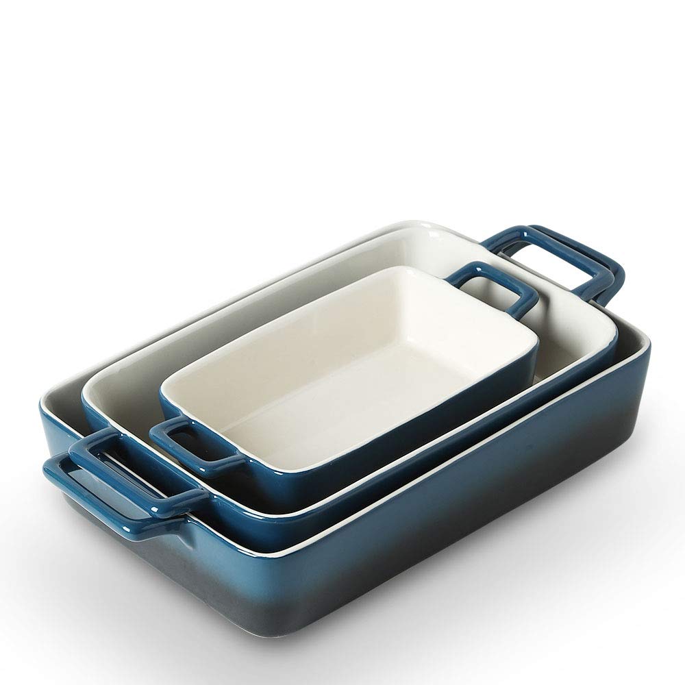 KOOV Bakeware Set-12 x 8.5 Inches, 3-Piece (Gradient Blue)