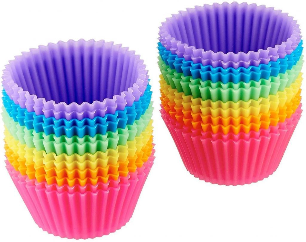Amazon Basics Reusable Silicone Baking Cups, Muffin Liners
