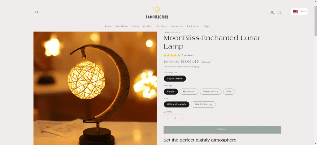 3D LED Bedside Moon Lamp