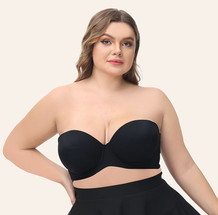 3pcs Pure Comfort Wireless Strapless Bra,Plus Size Invisible Bandeau Bra  with Removable Padded,Stretch Non-Slip Bra (Mix1, S) : : Clothing,  Shoes & Accessories