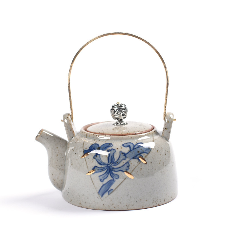 Imitation Bronze Handle Ceramic Teapot1