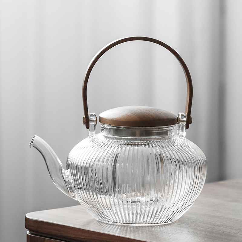 Wooden Handle Glass Teapot4